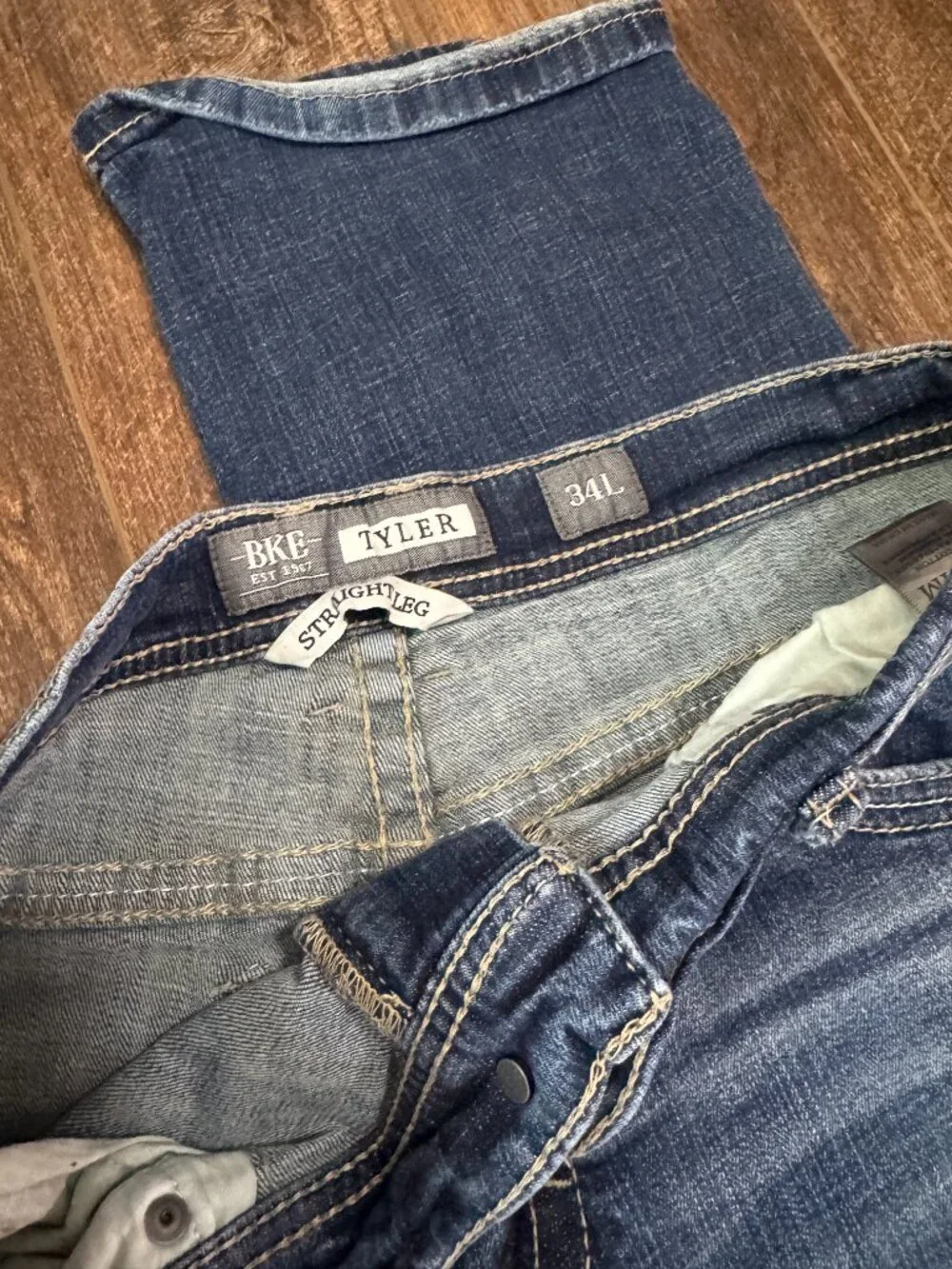 BKE Tyler Straight Leg Dark Wash Denim Jeans Size 34L